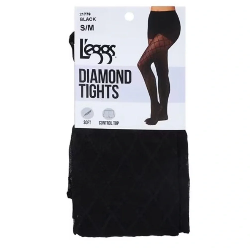 NWT L'eggs Sheer Black Diamond Tights